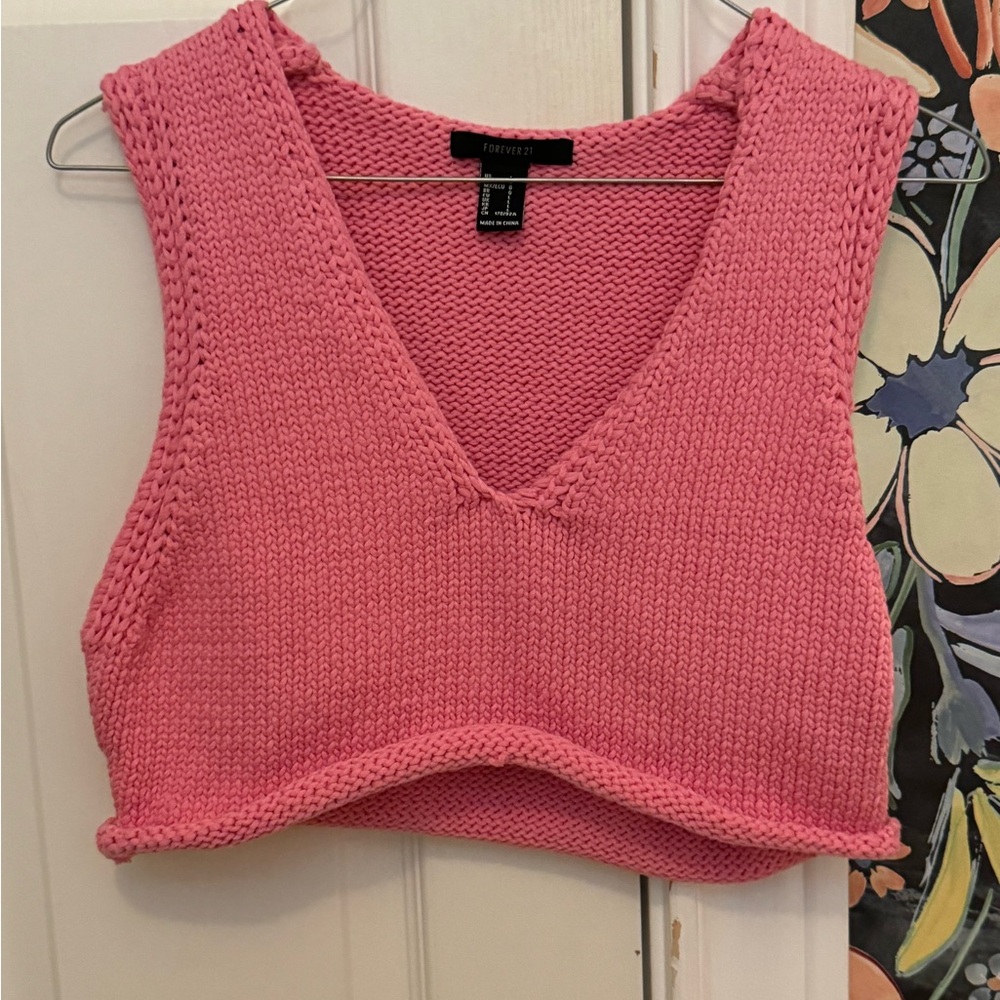 Forever 21 Pink Knit Crop Top